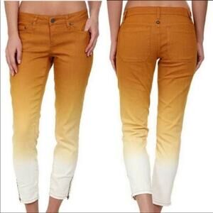 Prana Crop Ankle‎ Denim Jeans Ombre Yellow White 4/27